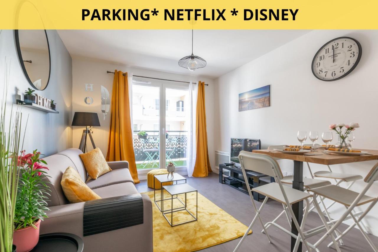 The Sunshine- Appart Cosy Proche Paris-Disney Avec Parking Prive Dans Residence Meaux Bagian luar foto